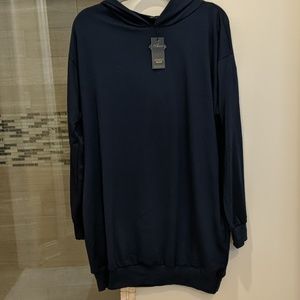 Warm up sweater dress with hood xl nwt